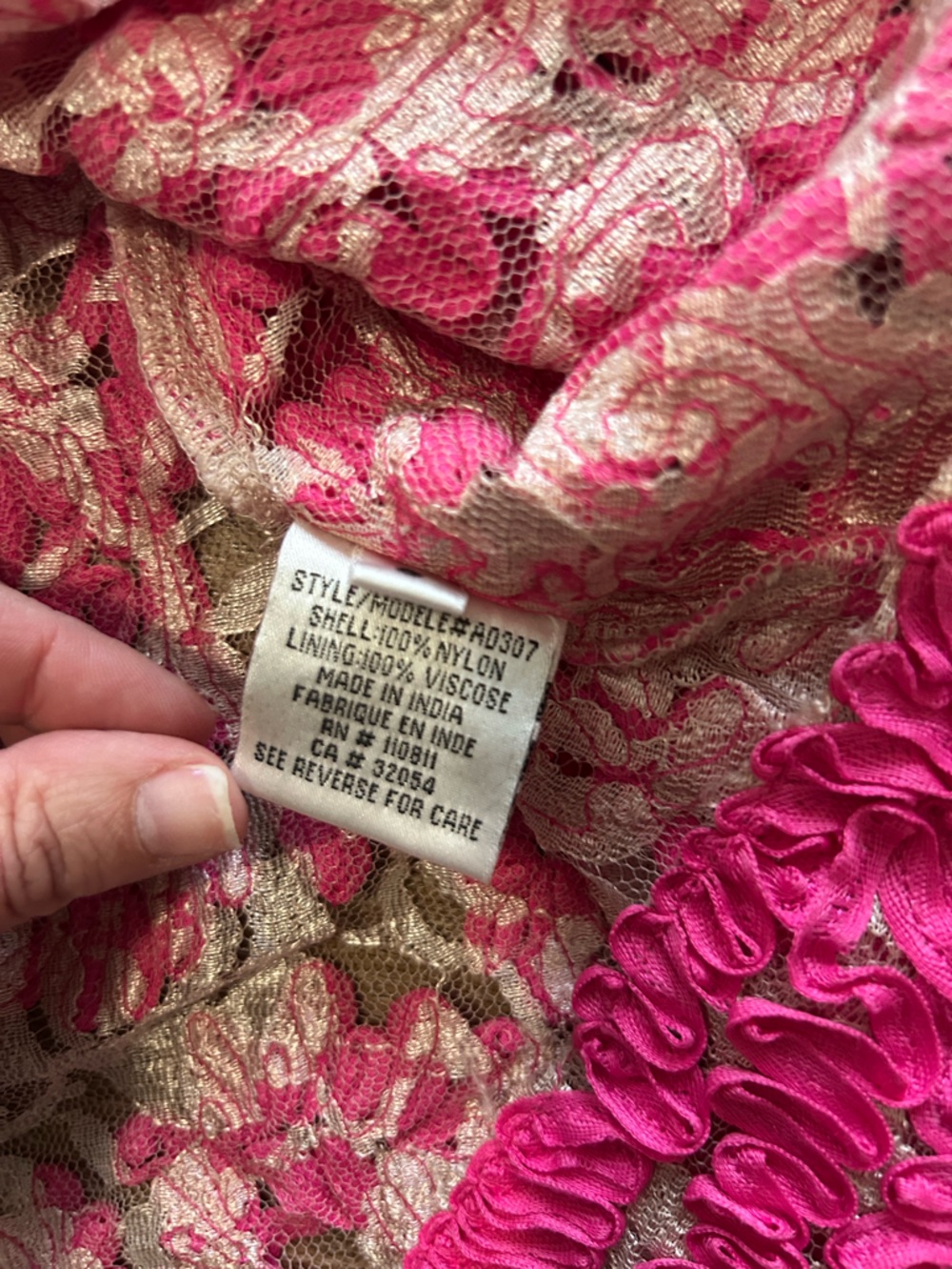 Yoana Baraschi Pink Lace Fit-and-Flare Homecoming Dress Anthropologie 0 - Picture 5 of 8